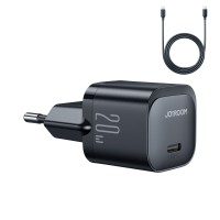  Lādētājs Joyroom JR-TCF02 USB-C PD20W + USB-C 1.0m kabelis black 